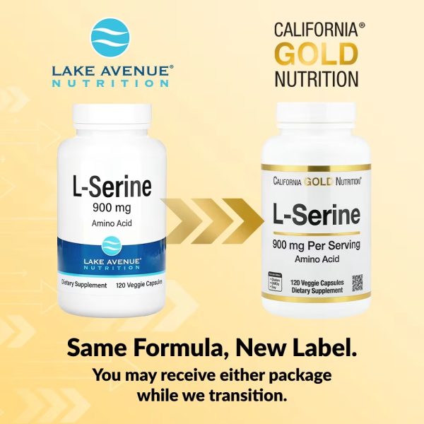 L-серин California Gold Nutrition 900 мг 120 капсул