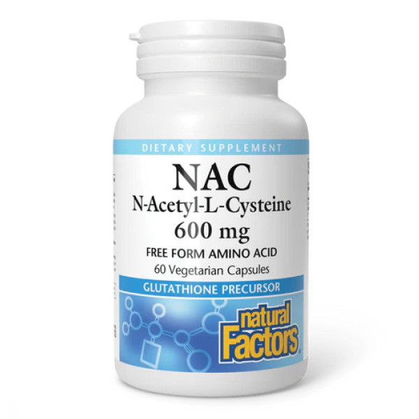 N-ацетилцистеин Natural Factors (NAC) 600 мг 60 капсул