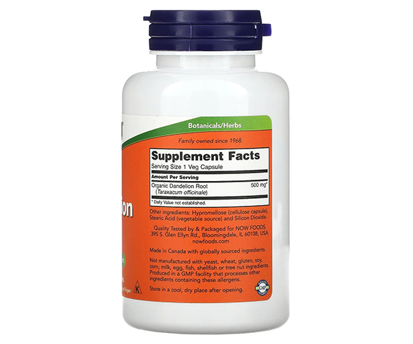 Корінь кульбаби NOW Foods (Dandelion Root) 500 мг 100 капсул