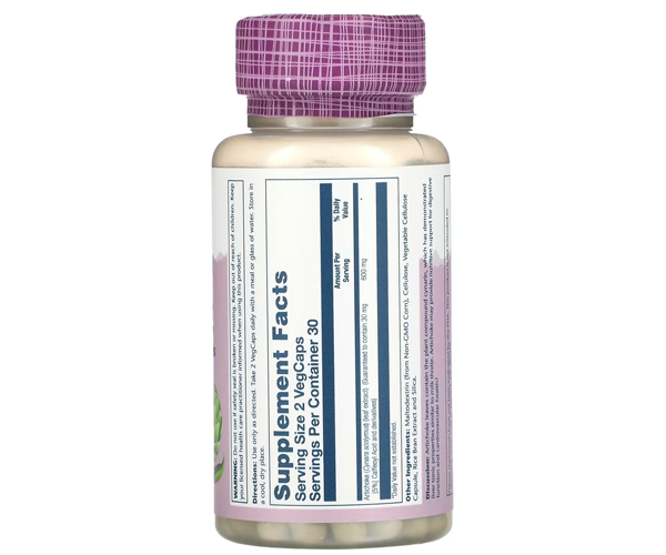 Экстракт из листьев артишока Solaray (Artichoke Leaf Extract) 300 мг 60 капсул