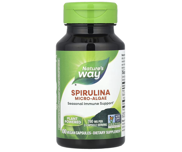 Спіруліна мікроводорості Nature's Way  (Spirulina) 380 мг 100 капсул