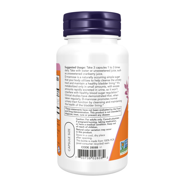 Д-Манноза Now Foods (D-Mannose Urinary Support) 500 мг 60 капсул