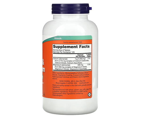 Кальций и магний NOW Foods (Calcium & Magnesium) 500/250 мг
