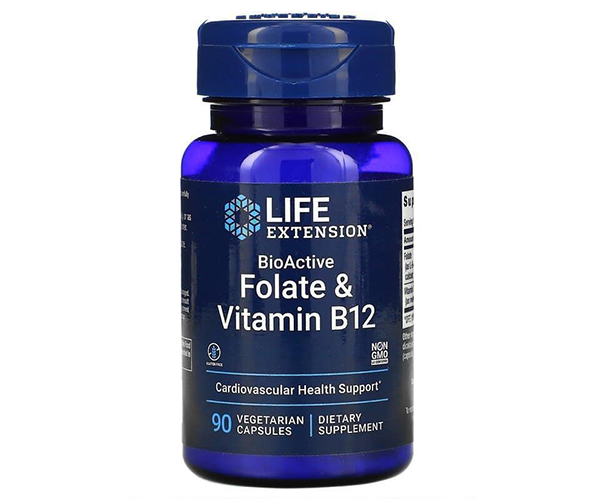 Фолиевая кислота и витамин B12 Life Extension (Folate and Vitamin B12) 680 мкг/300 мкг 90 капсул