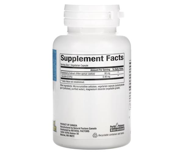 Экстракт витекса священного Natural Factors (Vitex Chasteberry Extract) 80 мг 90 капсул