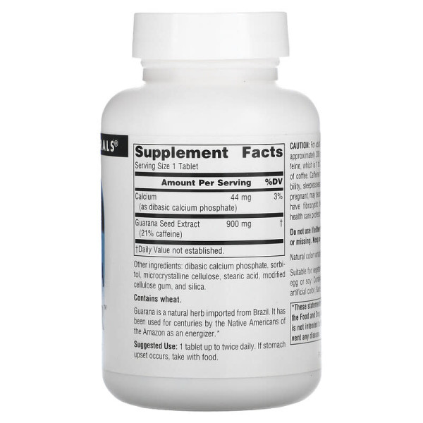 Гуарана Source Naturals (Guarana) 900 мг 