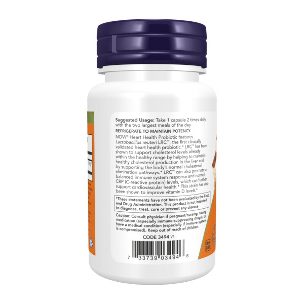 Клінічний пробіотик для здоров'я серця NOW Foods (Clinical heart health probiotic) 60 капсул