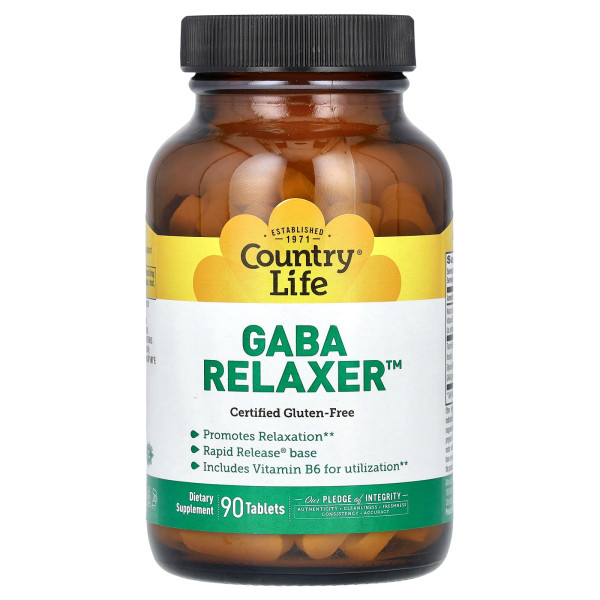 ГАМК Country Life (гамма-аминомасляная кислота) (GABA Relaxer) 90 таблеток