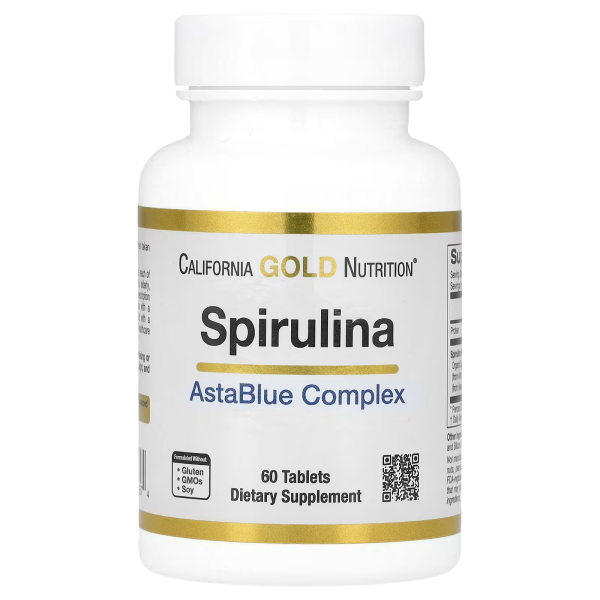 Комплекс зі спіруліною та астаксантином California Gold Nutrition (AstaBlue) 60 таблеток