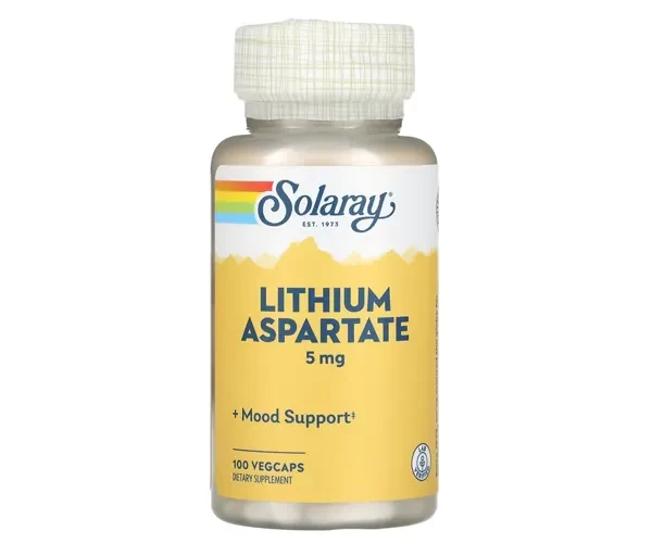 Литий Solaray (Lithium Aspartate) 5 мг 100 капсул