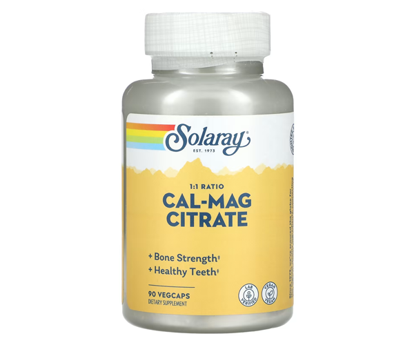 Кальций и магний Цитрат Solaray (Calcium Magnesium Citrate) 1000 мг/1000 мг