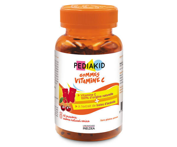 Витамин С натуральный Pediakid (Gommes Vitamine C) 60 жевательных таблеток со вкусом вишни