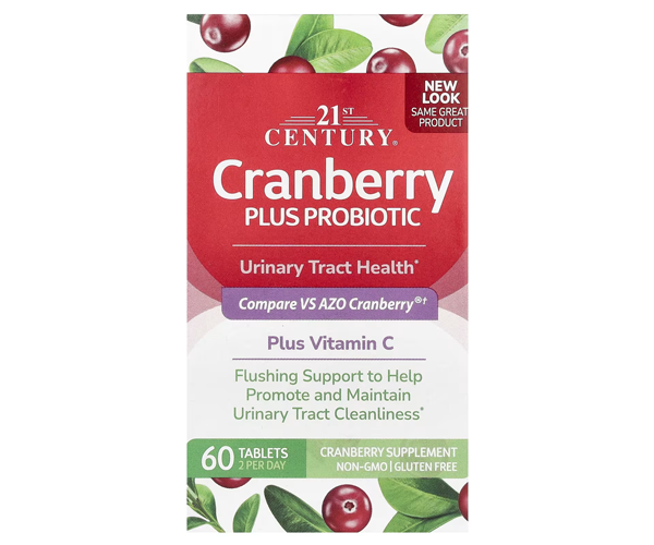 Клюква с пробиотиками 21st Century (Cranberry Plus Probiotics) 60 таблеток