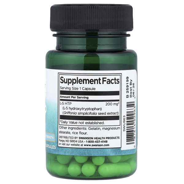 5-НТР Swanson (5-HTP Maximum Strength) 200 мг 60 капсул