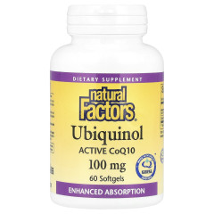 Убіхінол QH-активний коензим Q10 Natural Factors (Ubiquinol Active CoQ10) 60 капсул